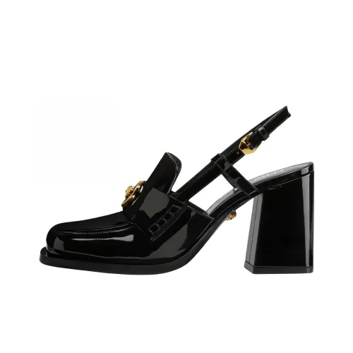 VERSACE Лоферы 8,5 см Женские Черные