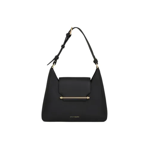 Strathberry Рельефная Телячья Кожа Сумка через плечо Женская Черная