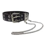 Чёрный ремень + цепочка