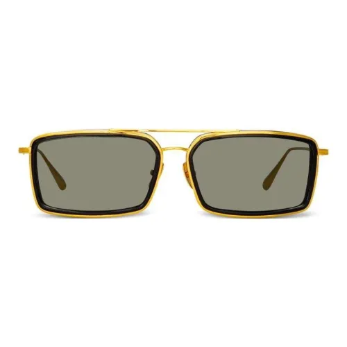 Linda Farrow Титан Ацетилцеллюлоза Aviator Солнцезащитные очки Мужские Золотые