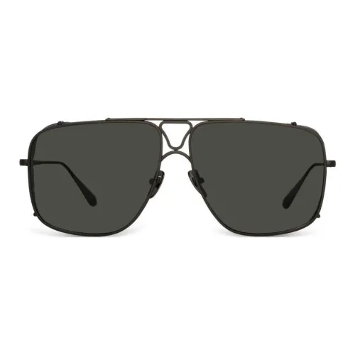 Linda Farrow Титан Aviator Солнцезащитные очки Унисекс Черный