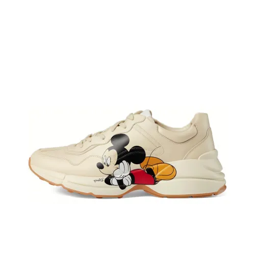 Disney x Gucci Rhyton Low Топ Толстоподошвенные кроссовки Мужской Айвори Белый