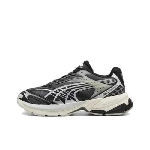 PUMA Velophasis противоскользящие устойчивые к истиранию низкие беговые кроссовки унисекс черные