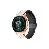 Абрикосовый белый [Кожа + Силикон, Магнитная Пряжка, Ремень - Премиум издание]