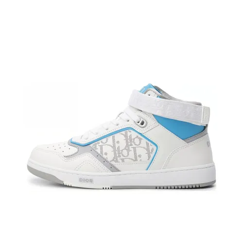 DIOR B27 MID Топ Стильные Скейтбординги Мужской Белый Синий