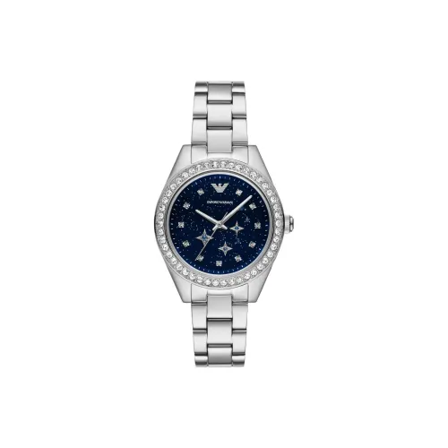 EMPORIO ARMANI Women's Watch Кварцевый механизм ремешок из нержавеющей стали 36 мм синий циферблат