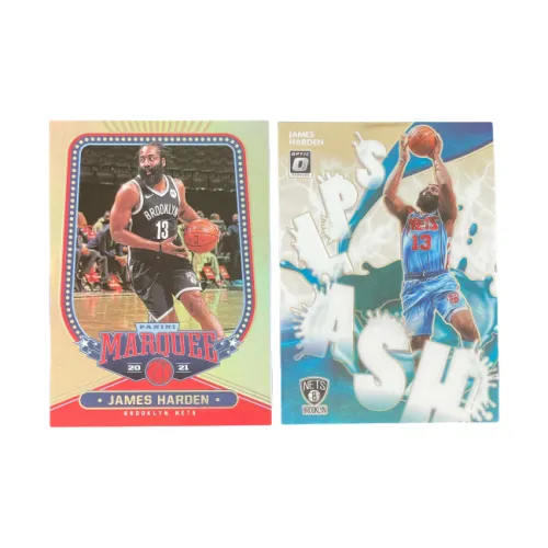 PANINI 2020 21 Brooklyn Nets James Harden Серебряный Fold OPTIC Splash Card 2 Карточки Включено Спортивные Карты 2 шт