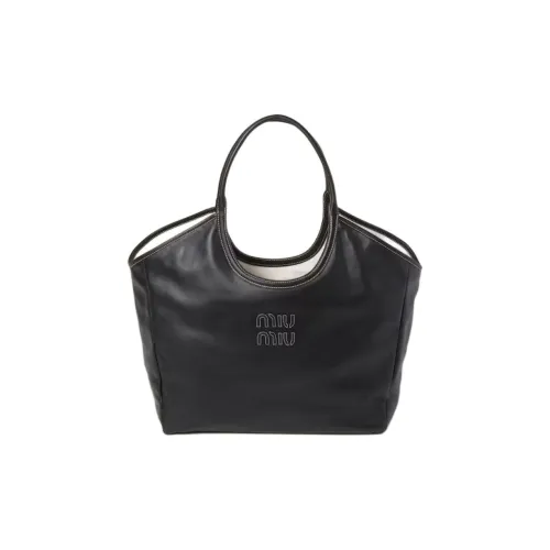 MIU MIU Кожа Тоут Сумка Сумка для покупок Сумка Женская Черная