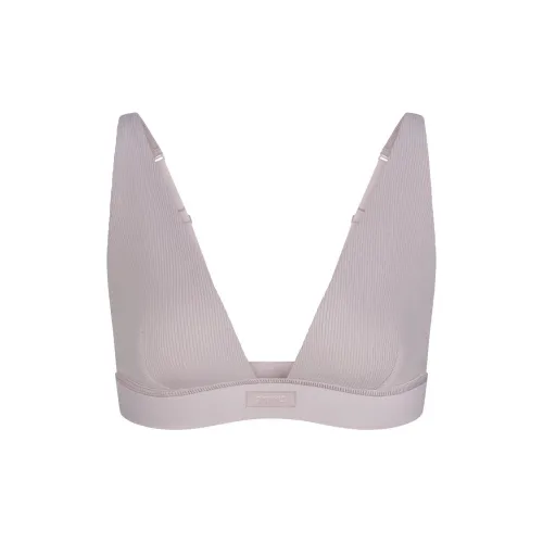 SKIMS Хлопок Rib Plunge Бюстгальтер Женский 1 Пачка OYSTER OYSTER
