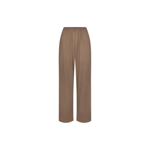 SKIMS Kim's Sleep Draped Straight Leg Pants Pajama Pants Women's TRUFFLE TRUFFLE SKIMS Kim's Sleep Драпированные Прямые Брюки Пижамные Брюки Женские TRUFFLE TRUFFLE