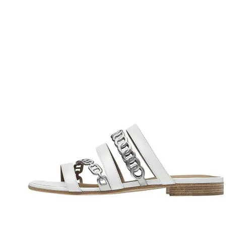 HERMES Amalfi Слипоны Женские Серебристый Белый