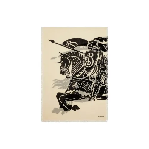 Burberry Шарф Из Шерсти С Принтом EKD Прямоугольная Форма Бахрома