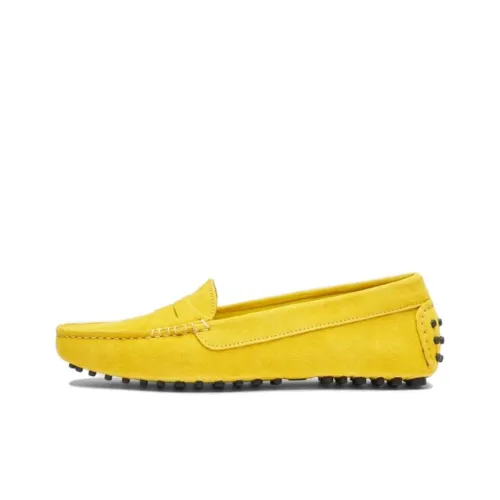 SCAROSSO Замша Лоферы с резиновым подошвой Женские Желтые