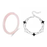 Вишневый цветок, серебристый, четырехлистный клевер, одежда, наборы [сплав]