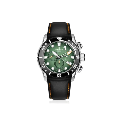 EDOX Кварцевый механизм Мужские часы 45 мм Зеленый