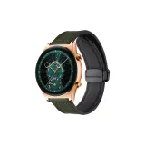 Армейский зеленый [Кожа + Силикон, Магнитная пряжка, Ремень - Премиум версия]