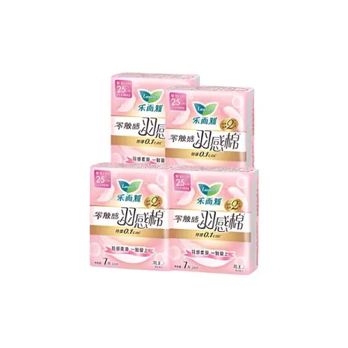 Laurier Перо Хлопок 250 мм Гигиенические прокладки Легкие Дружественные к коже 7 шт 7 шт * 4 сумки