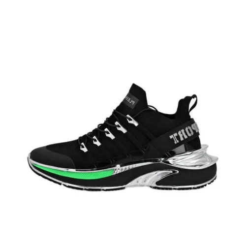 PLEIN SPORT Повседневный Низкий Топ Черный + Неон Зеленый Унисекс