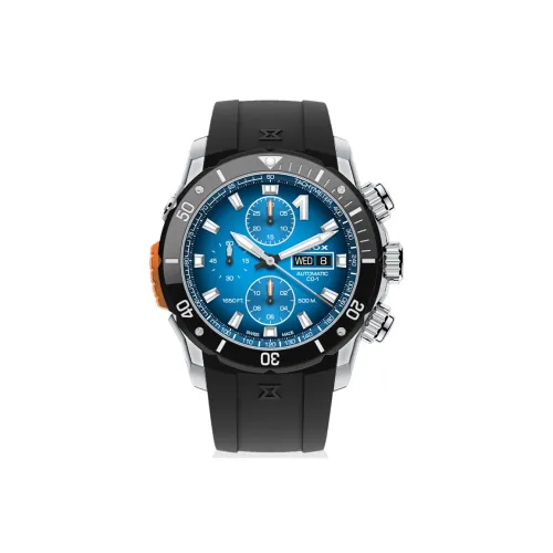 EDOX Автоматический Механический Механизм Мужские Часы 45 мм Синий