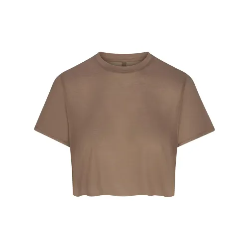 SKIMS Kim's Сон Укороченный T Рубашка Пижамный Топ Женские Трюфель Truffle