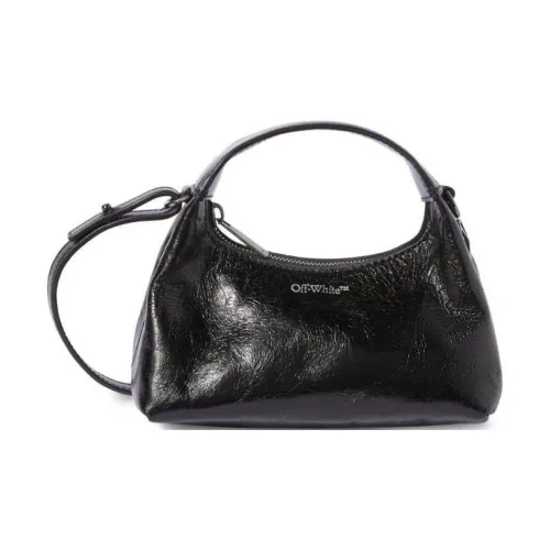 Off Белый Коровья кожа Через плечо Одно плечо Сумка Женские Черный