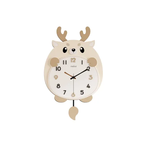 Meishida Механизм с плавным ходом секундной стрелки Унисекс Настенные часы Бежевый