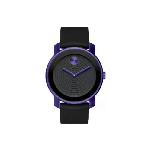 MOVADO Porter Collection Кварцевый механизм Унисекс Часы 43,75 мм Черный циферблат Алюминиевый корпус Силиконовый ремешок