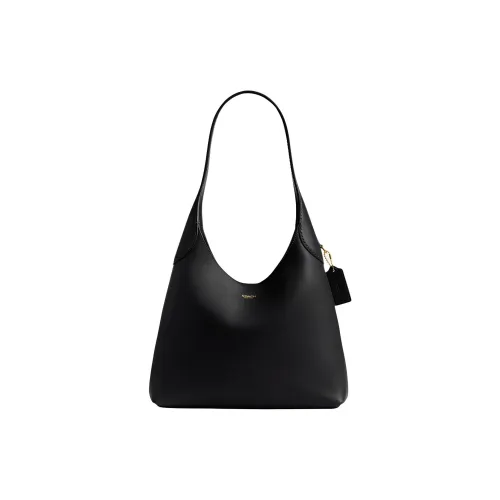 COACH Brooklyn GRAIN LEATHER Хобо Сумка Сумка Сумка через плечо Средняя Женская Латунь Черная