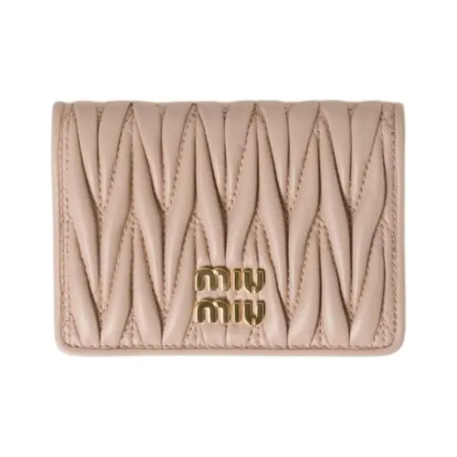 MIU MIU Лоскутное шитье кожа наппа держатель для карт женский светло-розовый