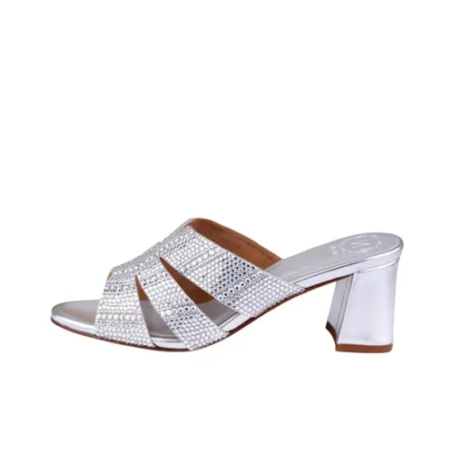 NICOLI Слипоны 7 см Женские Серебряные