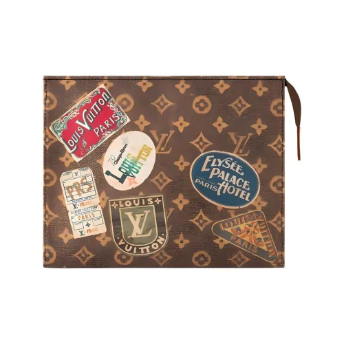 LOUIS VUITTON Покрытый холст клатч размер Extra Large мужской коричневый