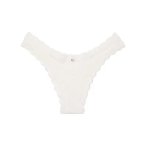 Victoria's Secret Fantasy Collection DREAM ANGELS Кружевная отделка Бразильские трусики Кокосовый белый Стринг Женские