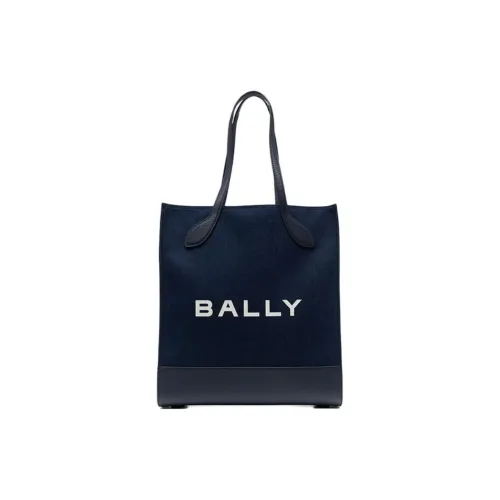 BALLY Ткань с кожаными вставками Тоут Сумка Сумка для покупок Сумка на плечо Сумка Женская Индиго