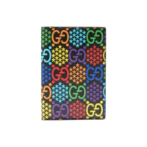 GUCCI Canvas с кожаными вставками Паспортный кошелек держатель для карт кошелек Мужской Многоцветный