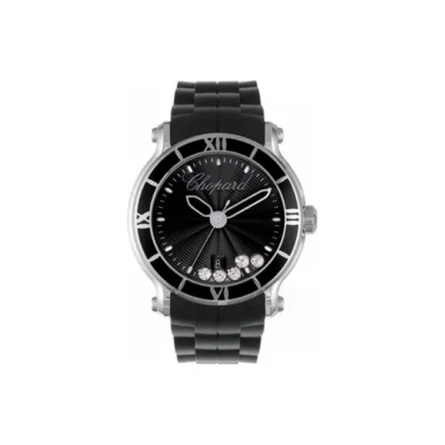 CHOPARD HAPPY DIAMONDS Collection Кварцевый механизм Мужские часы Часы 42 мм Черный циферблат Корпус из нержавеющей стали Резиновый ремешок