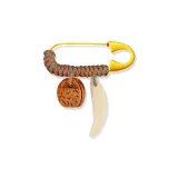 Персик Синий Черный Собака Зуб Защитный Грудь Булавка