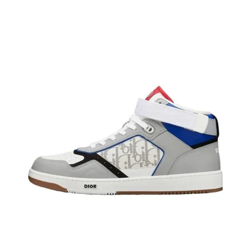 DIOR B27 Высокие Топы Стильные Скейтбординг Мужские Серый Синий Белый