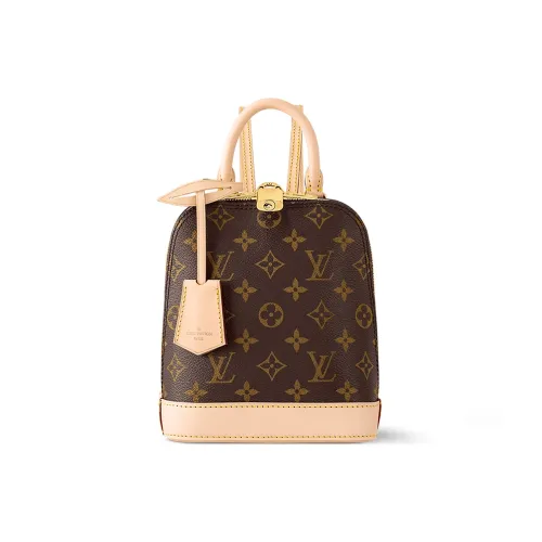 LOUIS VUITTON Alma Monogram Покрытый холст Купольная сумка Рюкзак Женский Коричневый