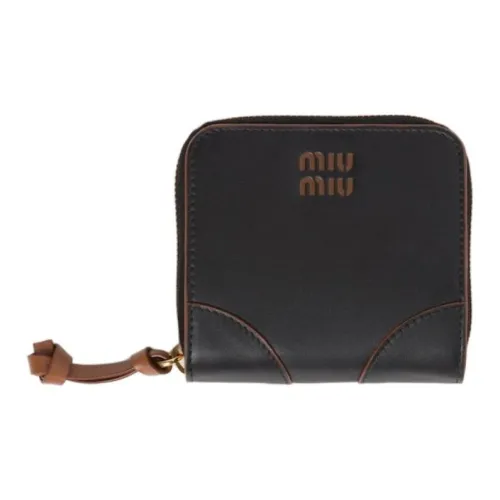 MIU MIU Кожа Кошелек Маленький Женский Черный Коричневый