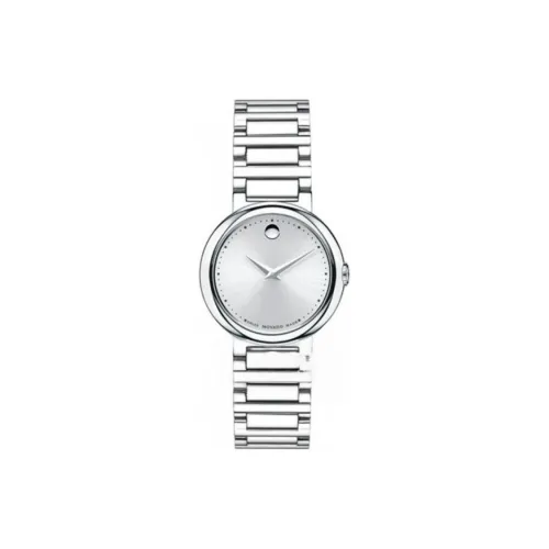 MOVADO Concerto Collection Кварцевый механизм Женские часы 26,5 мм Серебристый циферблат Корпус из нержавеющей стали Ремешок из нержавеющей стали
