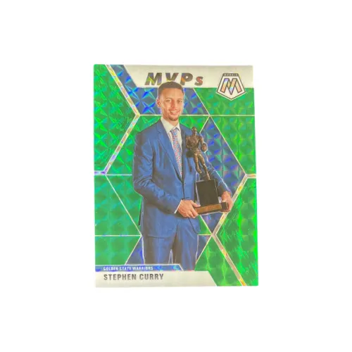 PANINI 2019 20 Мозаика Warriors Stephen Curry MVP Трофей Tekka Зеленый Fold Большой Спортивные карты 1 шт