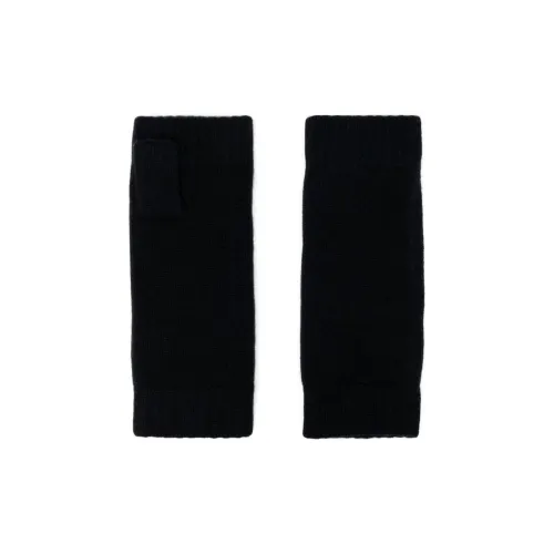 N.Peal Sheepskin Knitted Gloves Women's Black