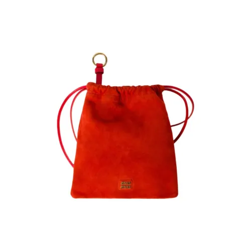 MIU MIU Suede Clutch Женские Vermillion Red