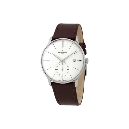 JUNGHANS Meister Mega Collection Кварцевый механизм Мужские часы Циферблат 38 мм Белый Нержавеющая сталь Корпус часов