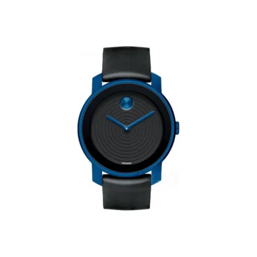 MOVADO Porter Collection Кварцевый механизм Унисекс Часы 43,75 мм Черный циферблат Алюминиевый корпус Полиэстерный ремешок