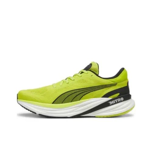 PUMA Magnify Nitro 2 Slip-Resistant Abrasion-Resistant Low-Top Беговые кроссовки Мужские Зеленые