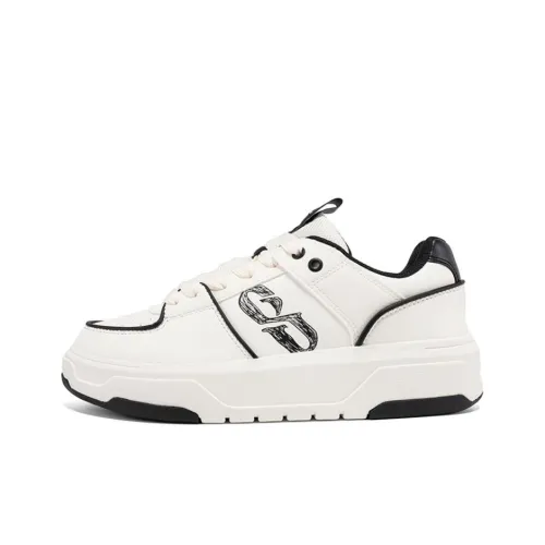 361° Slip-resistant Abrasion-resistant Low-top Скейтборд Кроссовки Женские Белый Черный