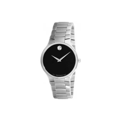 MOVADO SiRui Collection Кварцевый механизм Мужские часы Циферблат 38 мм Черный корпус из нержавеющей стали Ремешок из нержавеющей стали