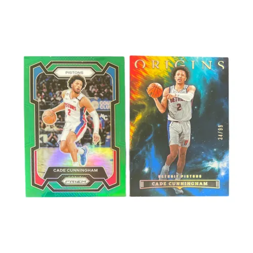 PANINI 2023 24 PRIZM Pistons Cade Cunningham CC Зеленый Fold+2023 ORIGINS 34 99 Подписанная карта Спортивные карты 2 шт