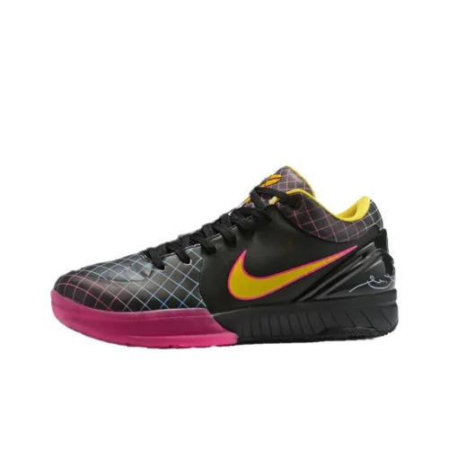 Nike Zoom Kobe 4 Баскетбольные кроссовки Low Топ Черный Розовый Оранжевый Мужской